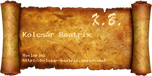 Kolcsár Beatrix névjegykártya