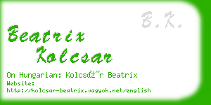 beatrix kolcsar business card